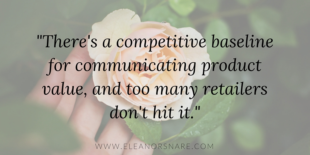 Why I Don't Want to Shop Where the Product Isn't Valued - Eleanor Snare